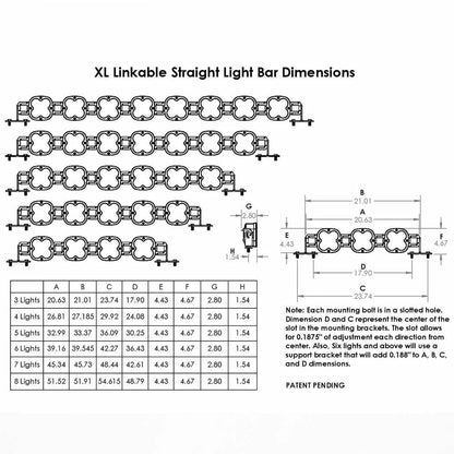 XL Linkable LED Light Bar 8 XL Clear Baja Desgins - 740006