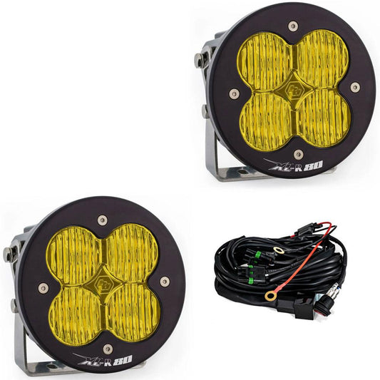 LED Light Pods Baja Amber Lens Wide Cornering Pattern Pair XL R 80 Series Baja Designs - 767815