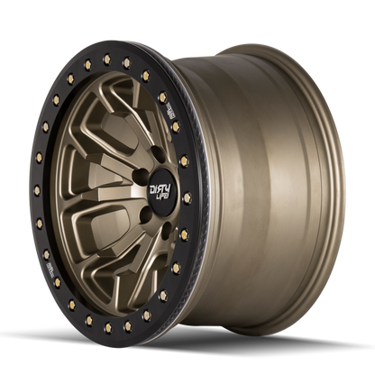 Dirty Life 9303 DT-1 17x9 / 5x127 BP / -38mm Offset / 78.1mm Hub Satin Gold Wheel - Beadlock