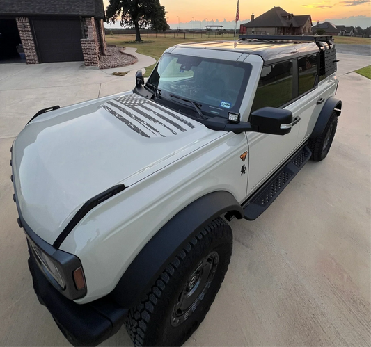 Stealth Clear American Flag Hood Overlay - 2021+ Bronco