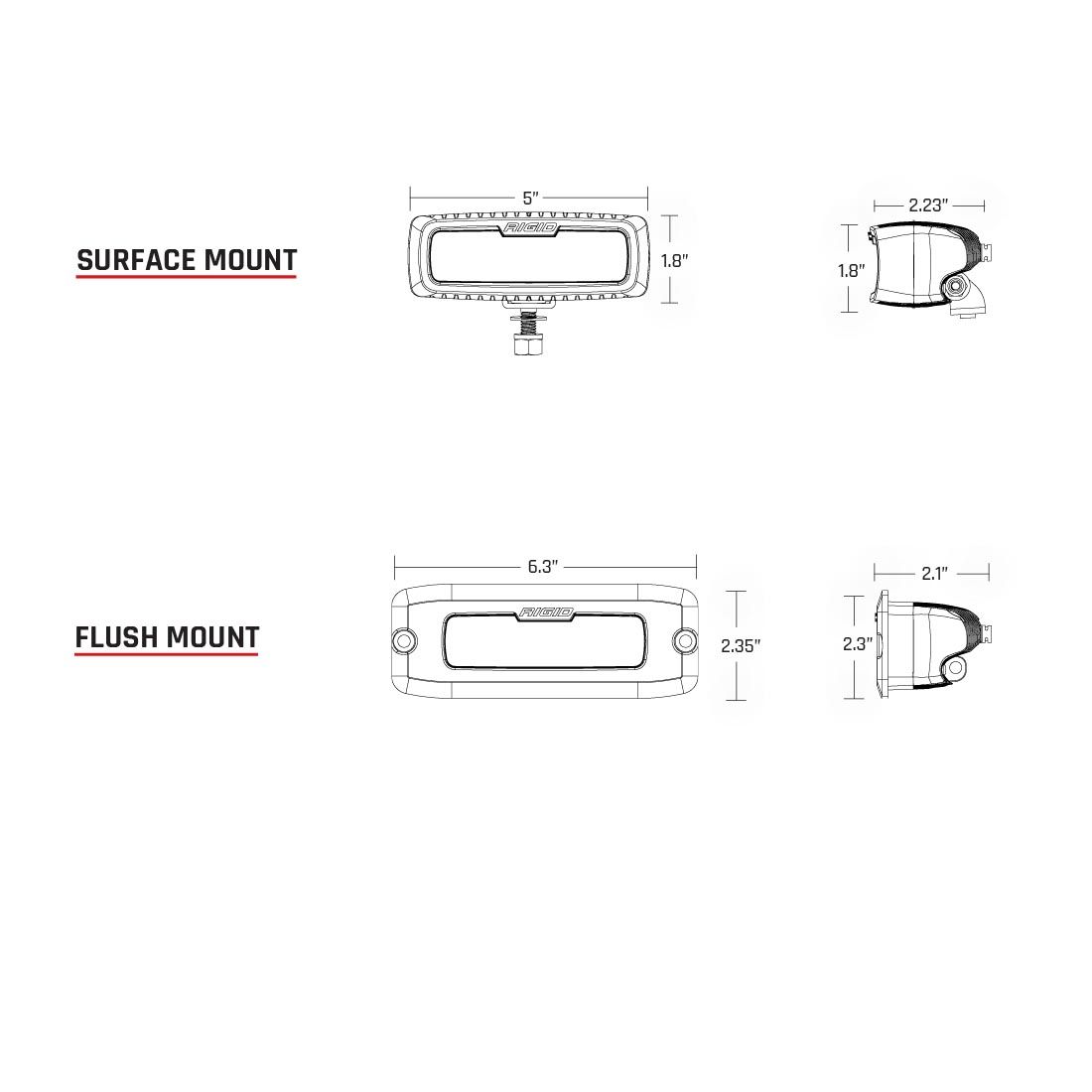 Rigid Industries Diffused Rear Facing High/Low Surface Mount Pair SR-Q Pro