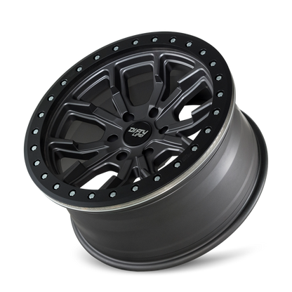 Dirty Life 9303 DT-1 17x9/5x127 BP/-38mm Offset/78.1mm Hub Matte Gunmetal Wheel - Beadlock