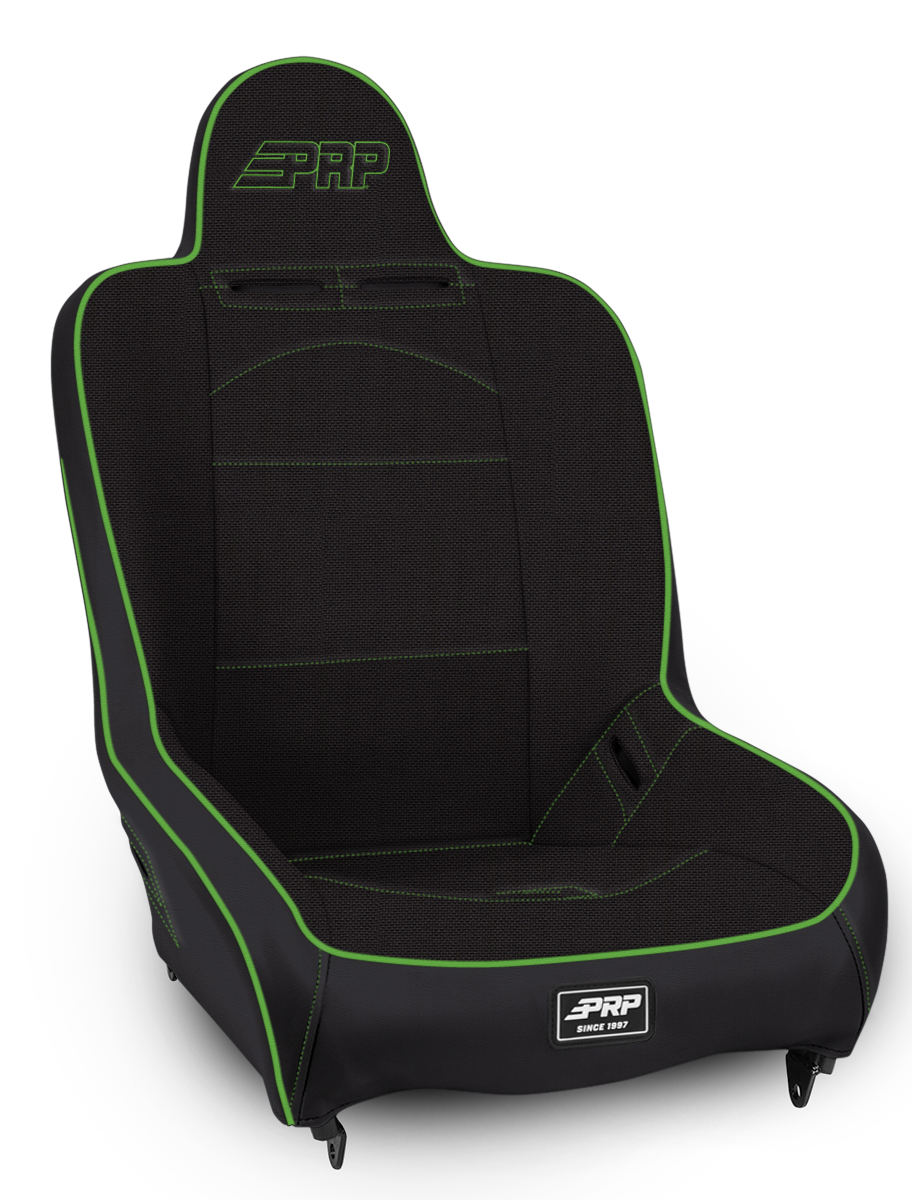 Premier High Back Suspension Seat Black and Green Tweed PRP Seats