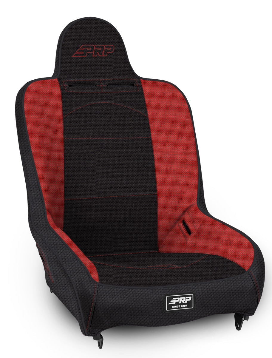 Premier High Back Suspension Seat Black and Red Tweed PRP Seats