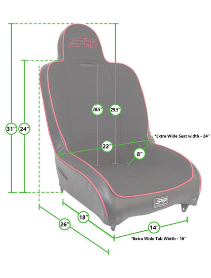 Premier High Back Suspension Seats Kit for 97-02 Jeep Wrangler TJ Pair Black PRP Seats