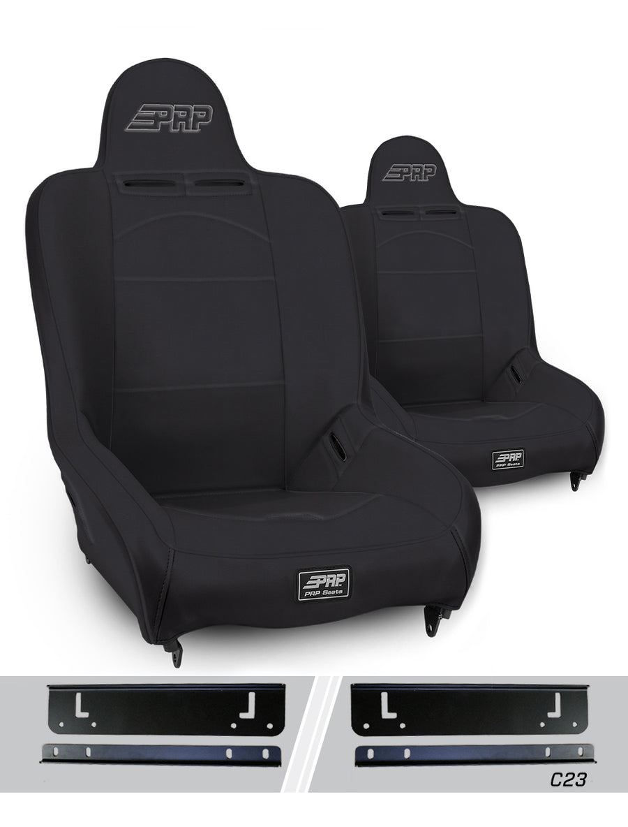 Premier High Back Suspension Seats Kit for 03-06 Jeep Wrangler TJ Pair - Black