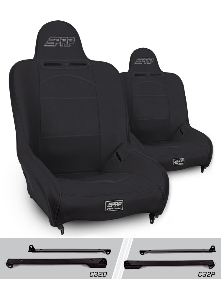 Premier High Back Suspension Seats Kit for Jeep Wrangler CJ7/YJ Pair - Black