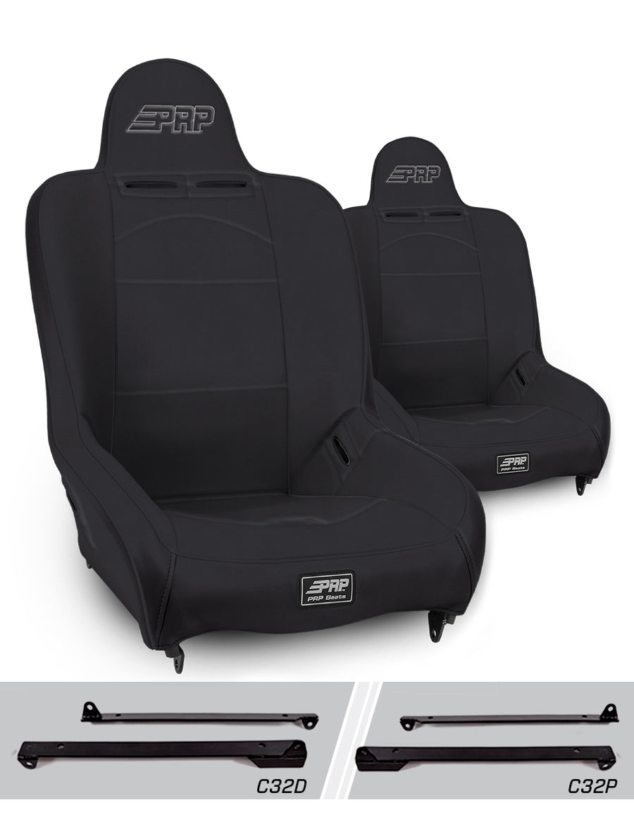 Premier High Back Suspension Seats Kit for Jeep Wrangler CJ7/YJ Pair - Black