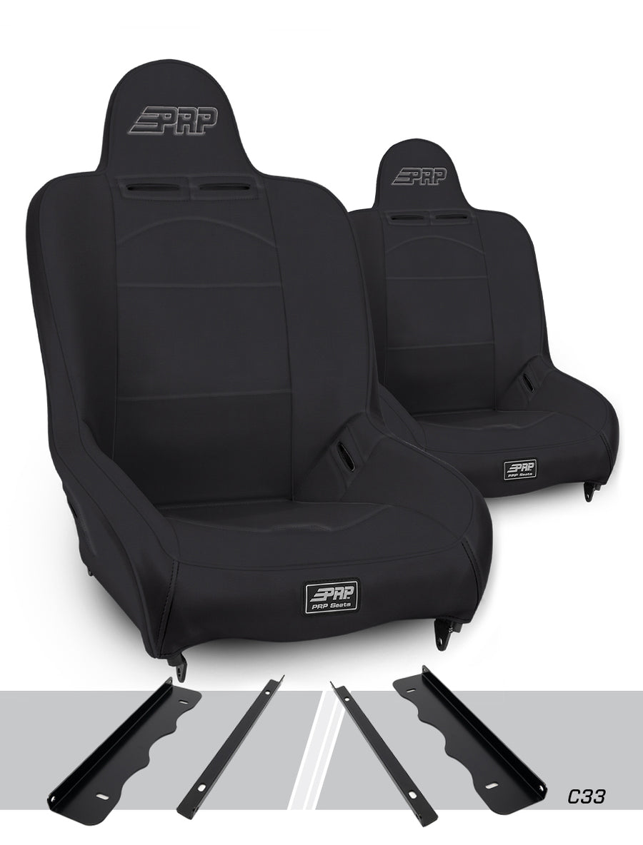 Premier High Back Suspension Seats Kit for 95-01 Jeep Cherokee XJ Pair - Black