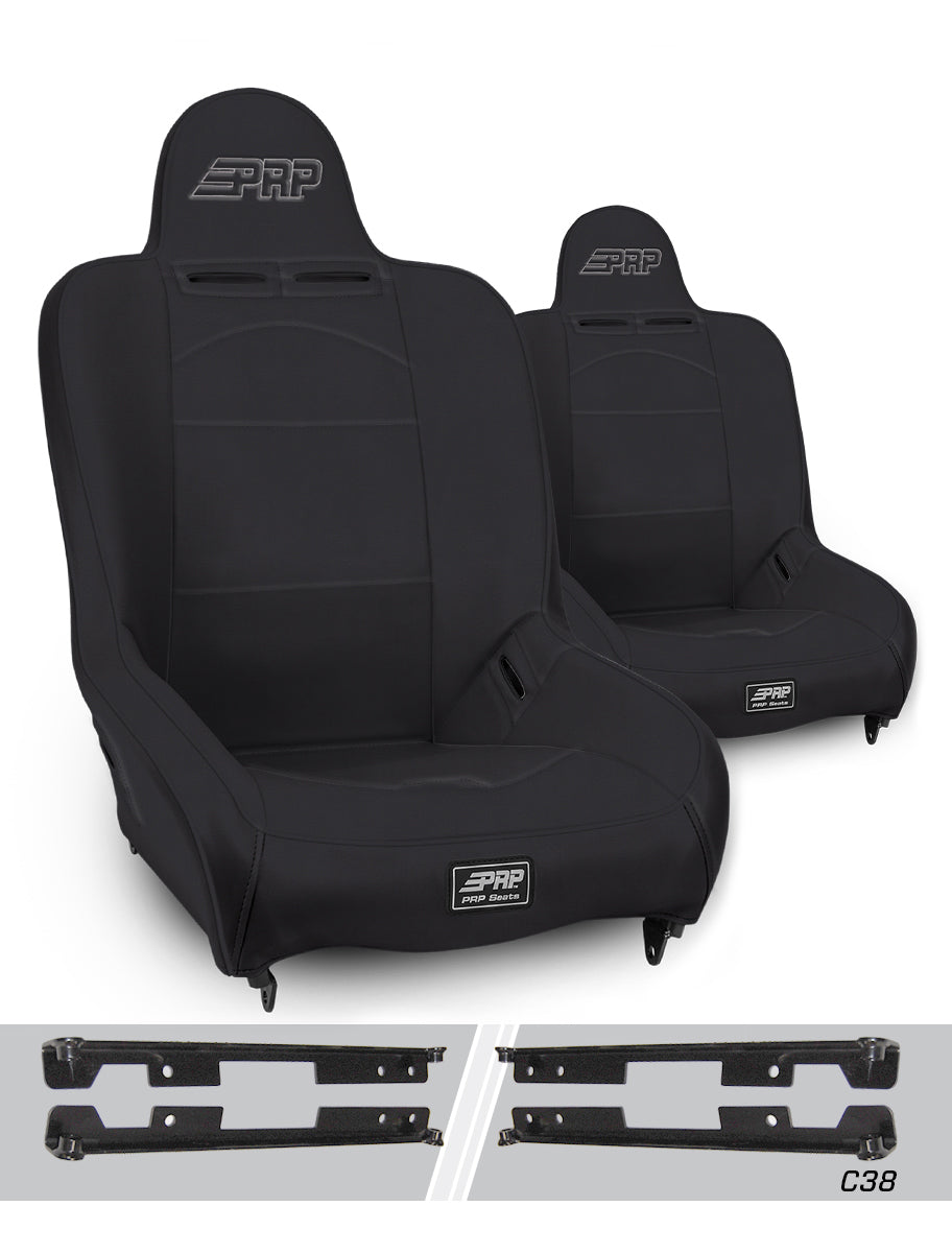 Premier High Back Suspension Seats Kit for Jeep Wrangler JK/JKU Pair - Black