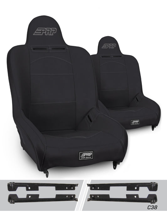 Premier High Back Suspension Seats Kit for Jeep Wrangler JK/JKU Pair - Black