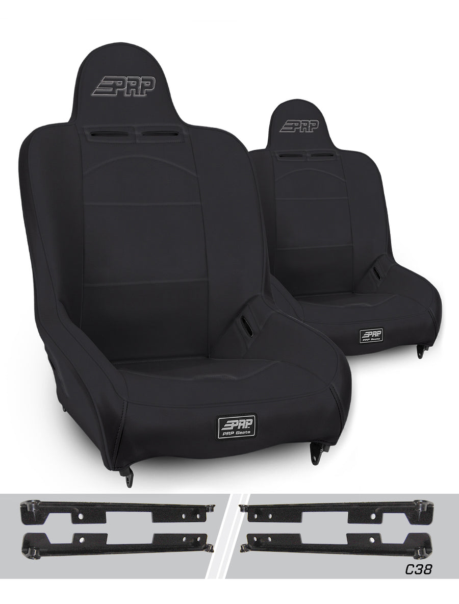 Premier High Back Suspension Seats Kit for Jeep Wrangler JK/JKU Pair - Black