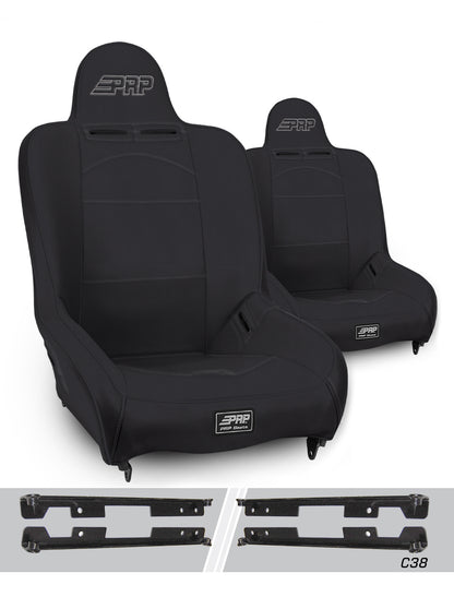 Premier High Back Suspension Seats Kit for Jeep Wrangler JK/JKU Pair PRP Seats