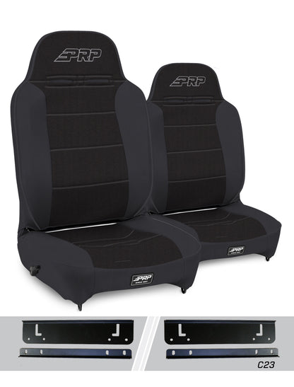 Enduro High Back Reclining Suspension Seats Kit for 97-02 Jeep Wrangler TJ Pair PRP Seats