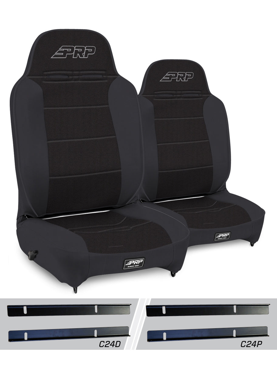 Enduro High Back Reclining Suspension Seats Kit for 03-06 Jeep Wrangler TJ Pair PRP Seats