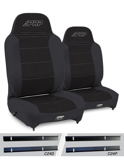 Enduro High Back Reclining Suspension Seats Kit for 03-06 Jeep Wrangler TJ Pair PRP Seats