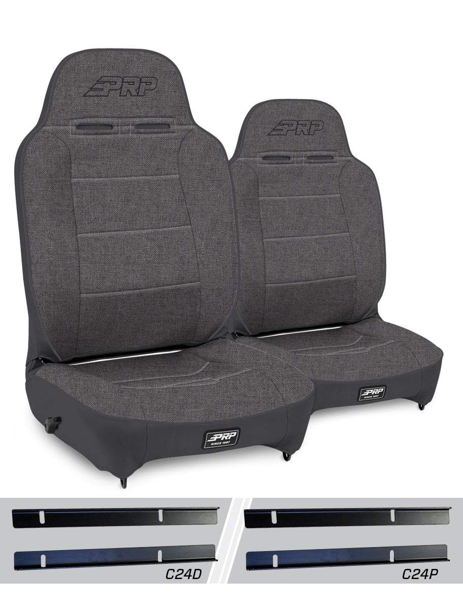 Enduro High Back Reclining Suspension Seats Kit for 03-06 Jeep Wrangler TJ Pair PRP Seats