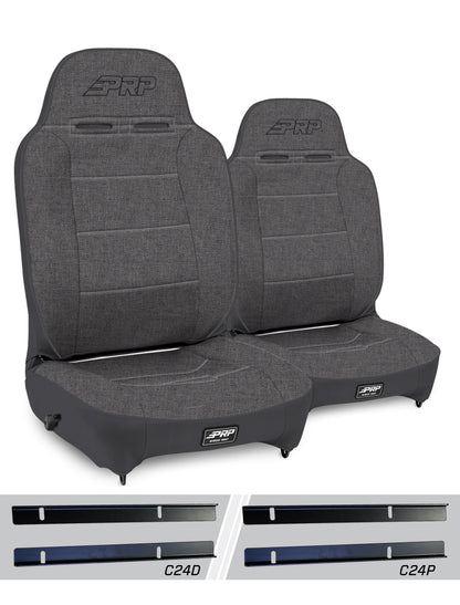 Enduro High Back Reclining Suspension Seats Kit for 03-06 Jeep Wrangler TJ Pair PRP Seats