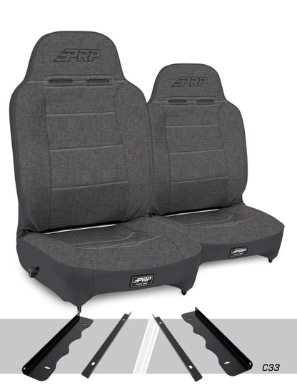 Enduro High Back Reclining Suspension Seats Kit for 95-01 Jeep Cherokee XJ Pair PRP Seats