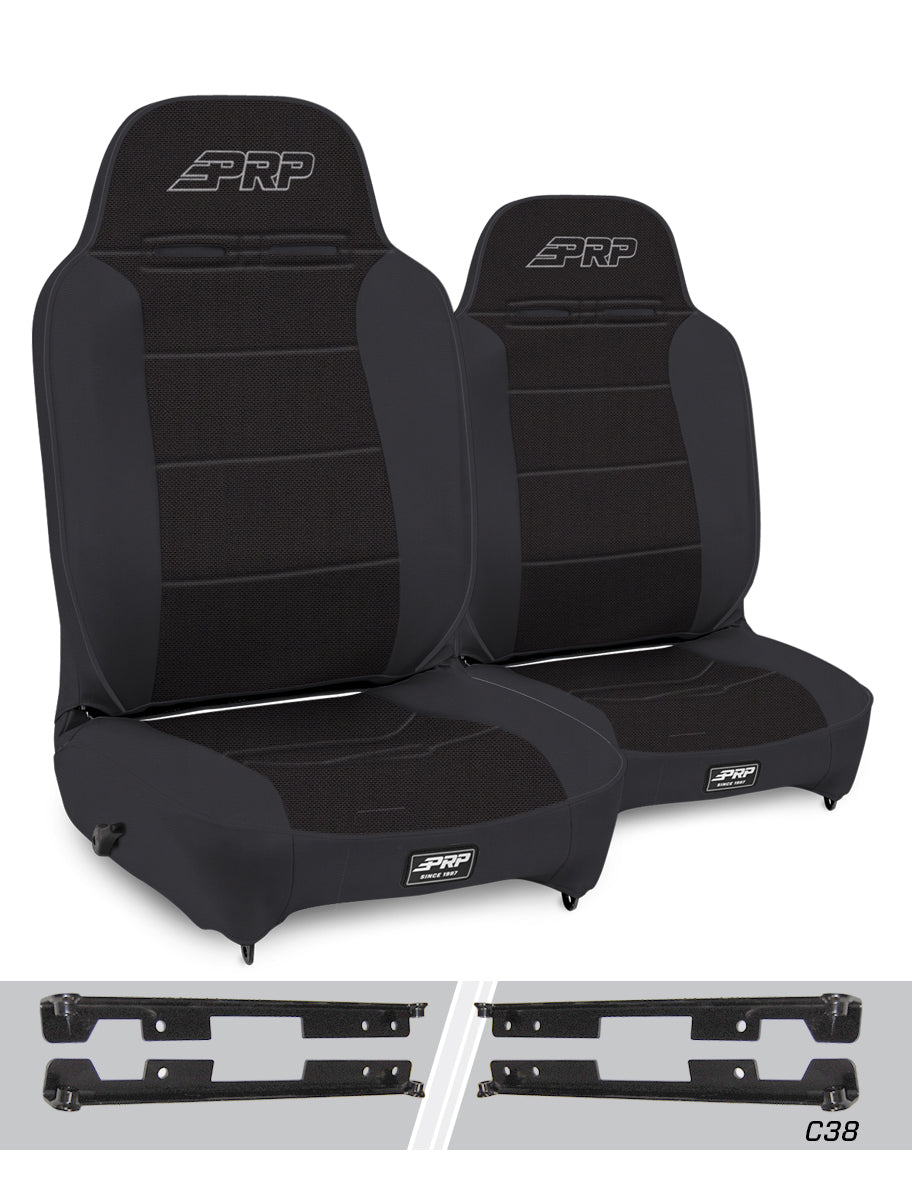 Enduro High Back Reclining Suspension Seats Kit for Jeep Wrangler JK/JKU Pair PRP Seats