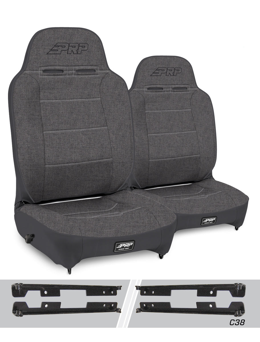 Enduro High Back Reclining Suspension Seats Kit for Jeep Wrangler JK/JKU Pair PRP Seats