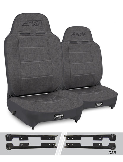 Enduro High Back Reclining Suspension Seats Kit for Jeep Wrangler JK/JKU Pair PRP Seats