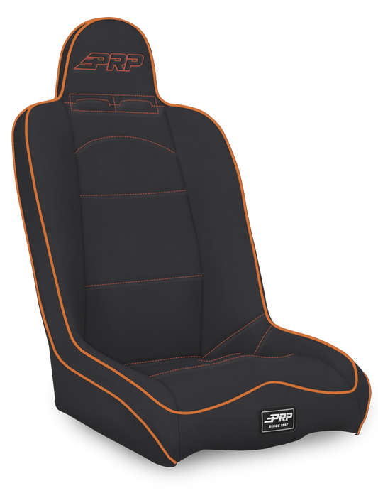Daily Driver High Back Suspension Seat - Black and Orange