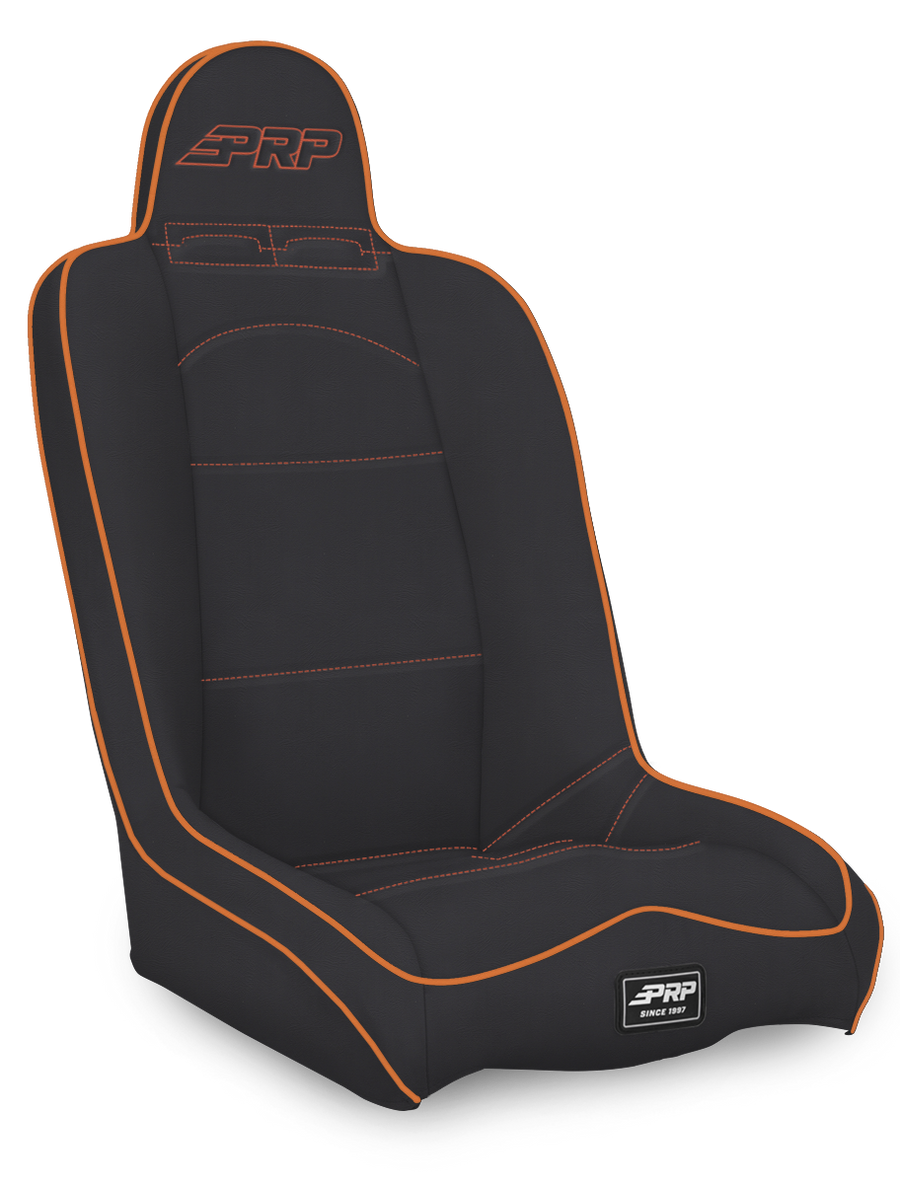 Daily Driver High Back Suspension Seat - Black and Orange