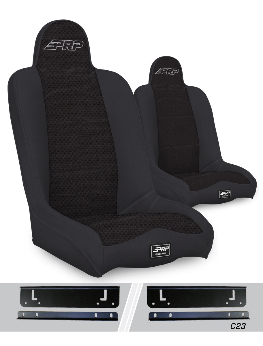 Daily Driver High Back Suspension Seats Kit for 97-02 Jeep Wrangler TJ Pair PRP Seats