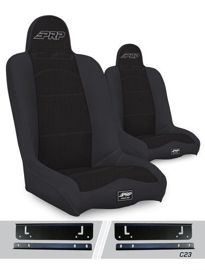 Daily Driver High Back Suspension Seats Kit for 97-02 Jeep Wrangler TJ Pair PRP Seats