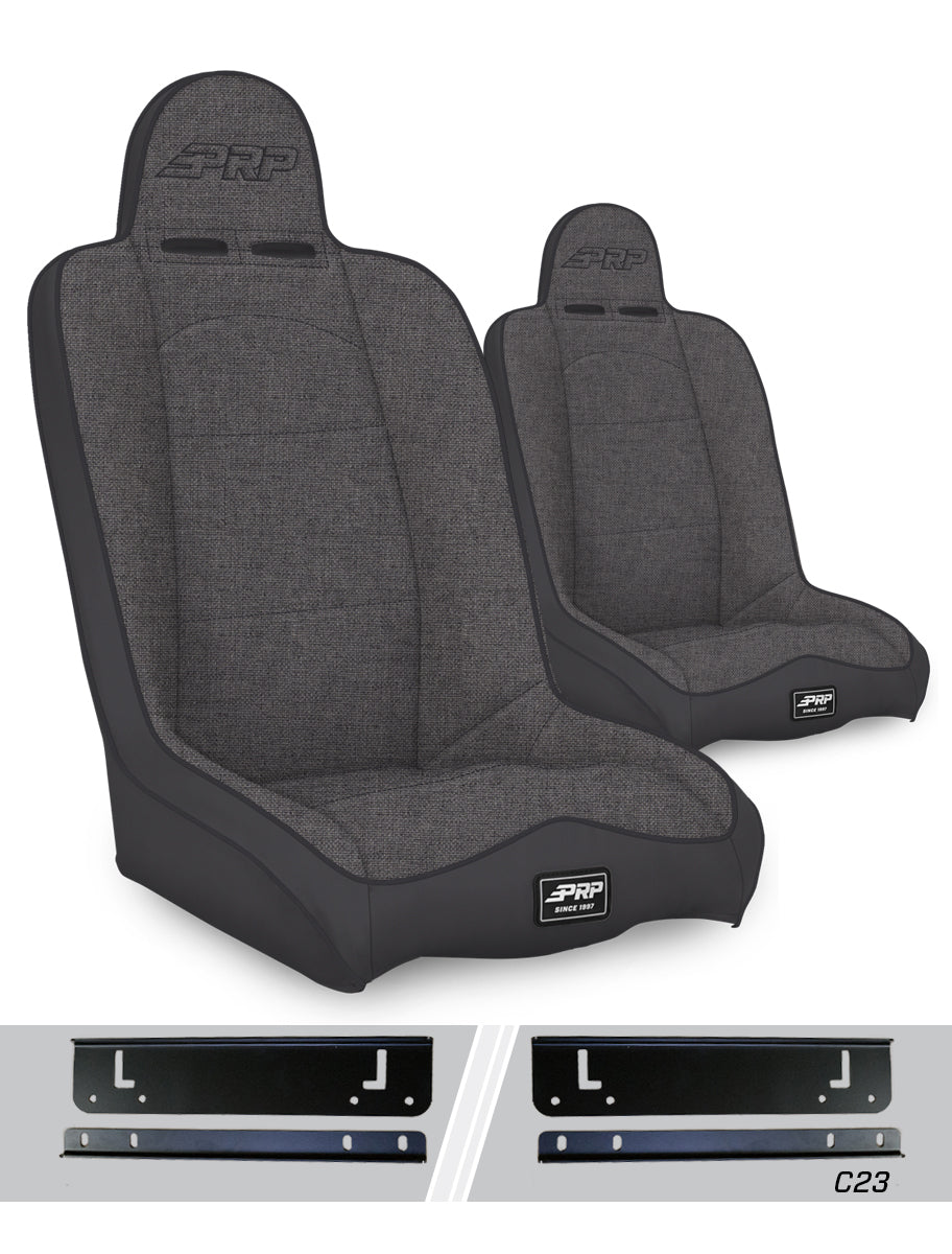 Daily Driver High Back Suspension Seats Kit for 97-02 Jeep Wrangler TJ Pair PRP Seats