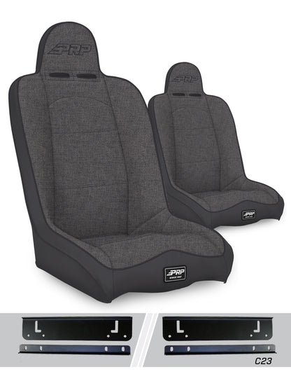 Daily Driver High Back Suspension Seats Kit for 97-02 Jeep Wrangler TJ Pair PRP Seats