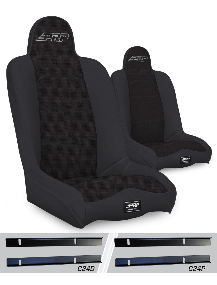Daily Driver High Back Suspension Seats Kit for 03-06 Jeep Wrangler TJ Pair PRP Seats