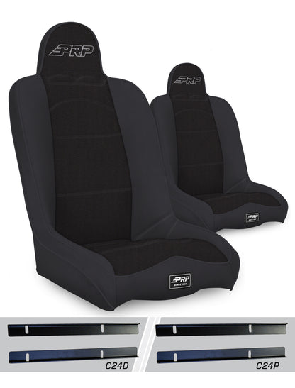 Daily Driver High Back Suspension Seats Kit for 03-06 Jeep Wrangler TJ Pair PRP Seats