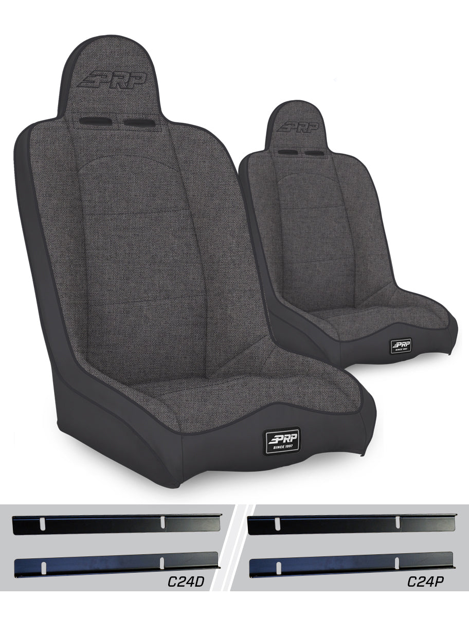 Daily Driver High Back Suspension Seats Kit for 03-06 Jeep Wrangler TJ Pair PRP Seats