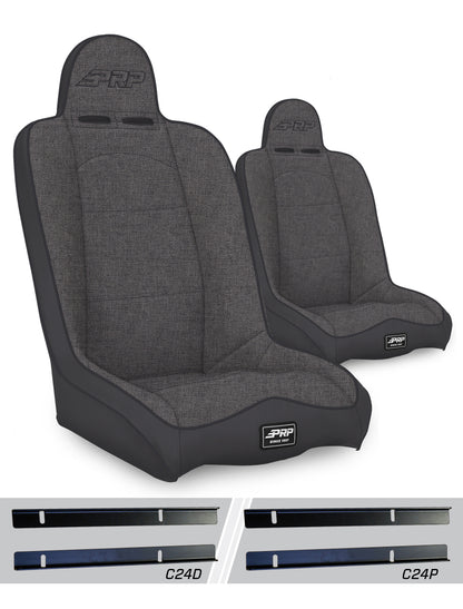 Daily Driver High Back Suspension Seats Kit for 03-06 Jeep Wrangler TJ Pair PRP Seats
