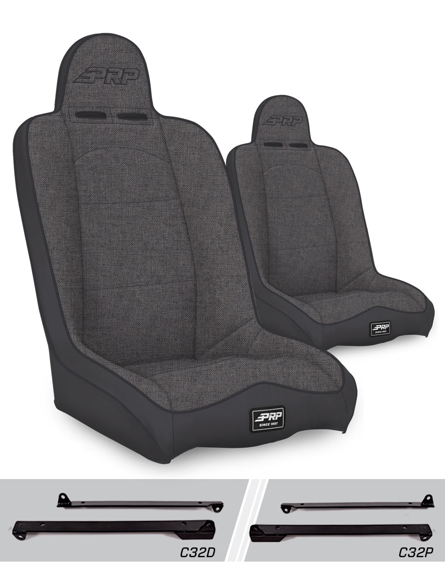 Daily Driver High Back Suspension Seats Kit for Jeep Wrangler CJ7/YJ Pair PRP Seats