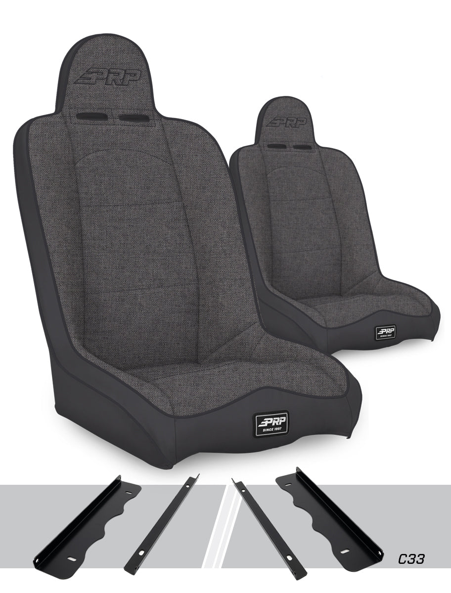 Daily Driver High Back Suspension Seats Kit for 95-01 Jeep Cherokee XJ Pair PRP Seats