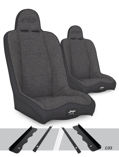 Daily Driver High Back Suspension Seats Kit for 95-01 Jeep Cherokee XJ Pair PRP Seats