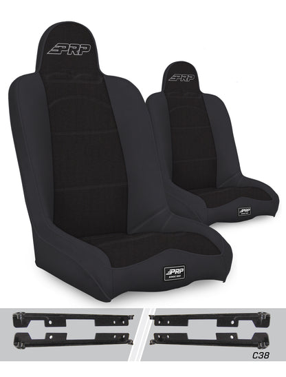 Daily Driver High Back Suspension Seats Kit for Jeep Wrangler JK/JKU Pair PRP Seats
