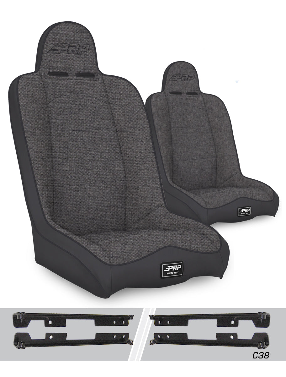 Daily Driver High Back Suspension Seats Kit for Jeep Wrangler JK/JKU Pair PRP Seats