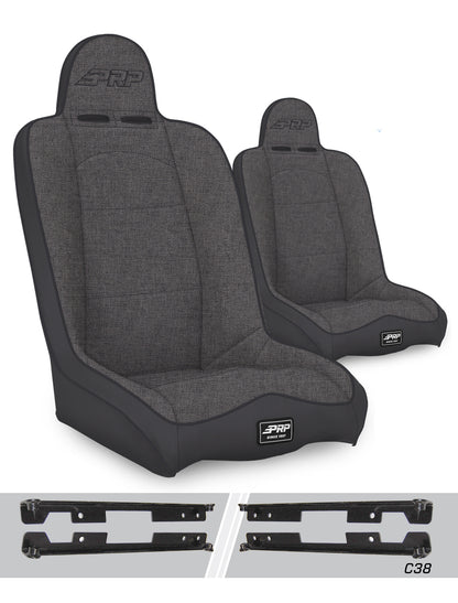 Daily Driver High Back Suspension Seats Kit for Jeep Wrangler JK/JKU Pair PRP Seats