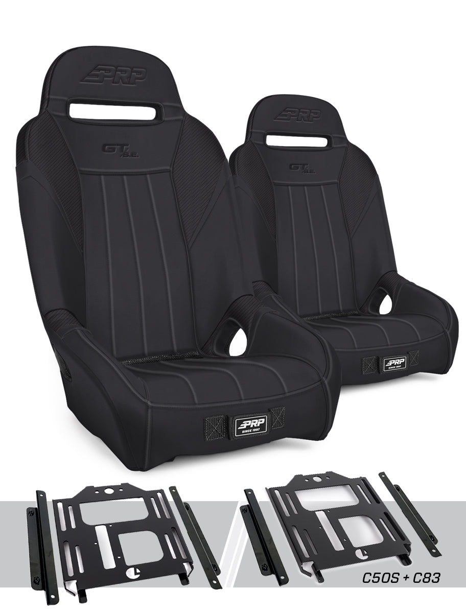 GT/S.E. Suspension Seats Kit for Polaris RZR 570 800 900 Pair - Black