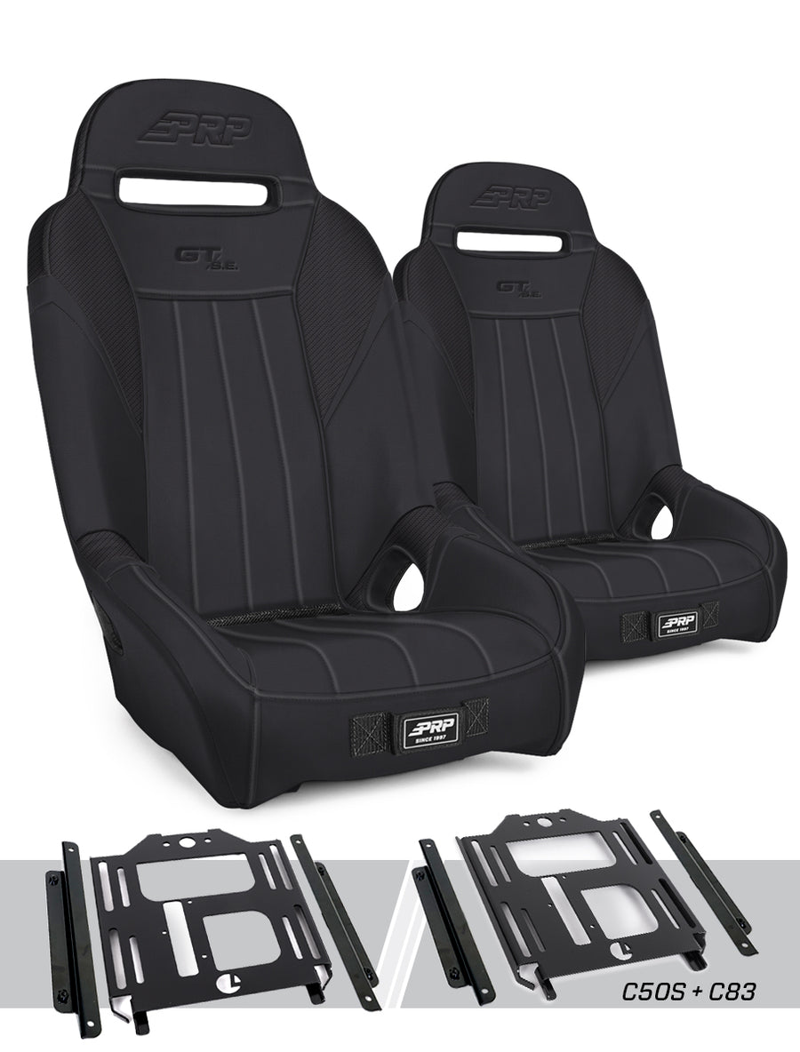 GT/S.E. Suspension Seats Kit for Polaris RZR 570 800 900 Pair - Black