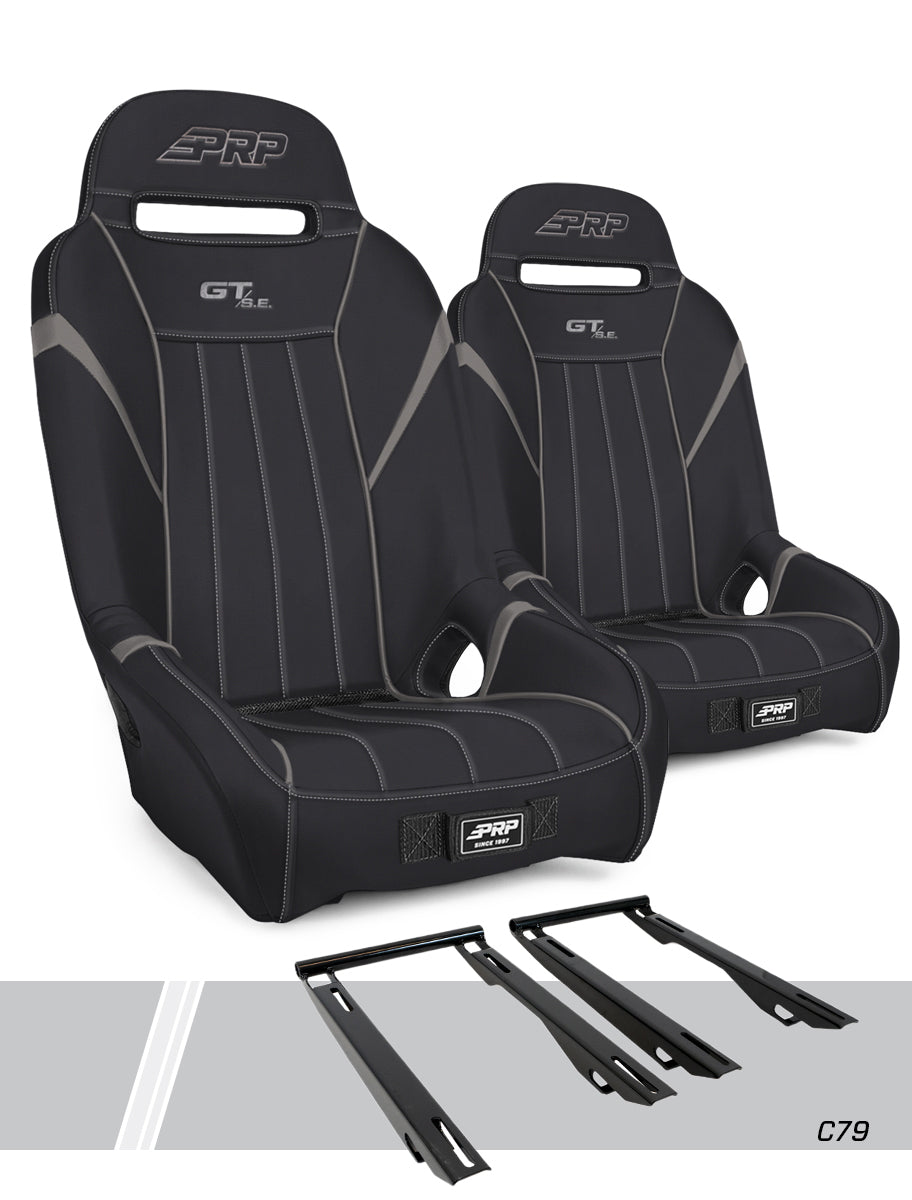 GT/S.E. Suspension Seats Kit for Polaris RZR PRO XP PRO R Turbo R Pair Black & Gray - Default Title
