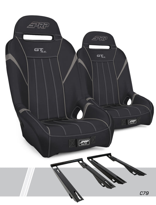 GT/S.E. Suspension Seats Kit for Polaris RZR PRO XP PRO R Turbo R Pair Black & Gray - Default Title