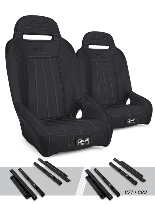 GT/S.E. Suspension Seats Kit for Polaris General RZR S 900 900 Trail Trail XP 1000 Turbo Turbo S RS1 Pair - Black