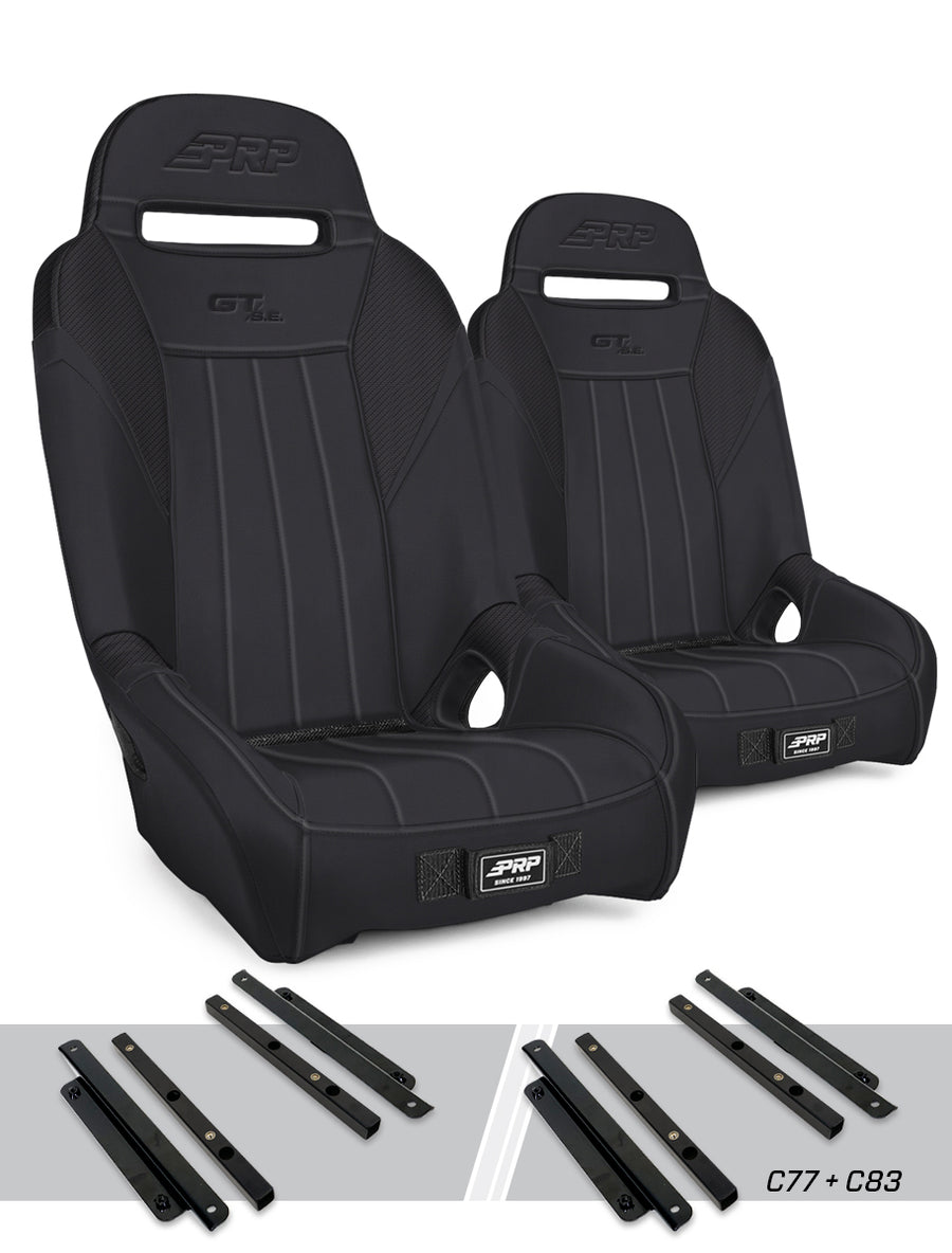 GT/S.E. Suspension Seats Kit for Polaris General RZR S 900 900 Trail Trail XP 1000 Turbo Turbo S RS1 Pair - Black