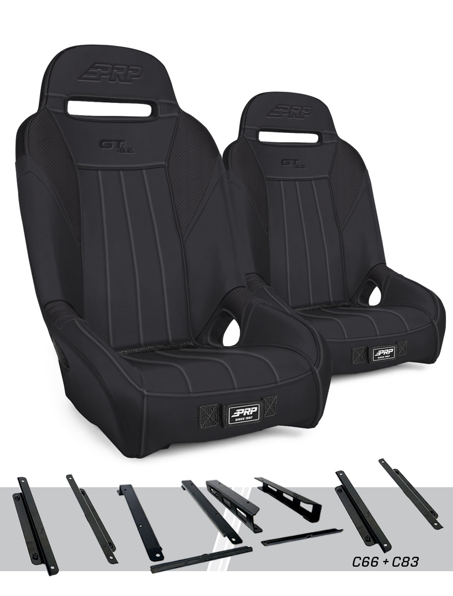GT/S.E. Suspension Seats Mount & Slider Kit for Can-Am Maverick X3 & Maverick R Pair - Black