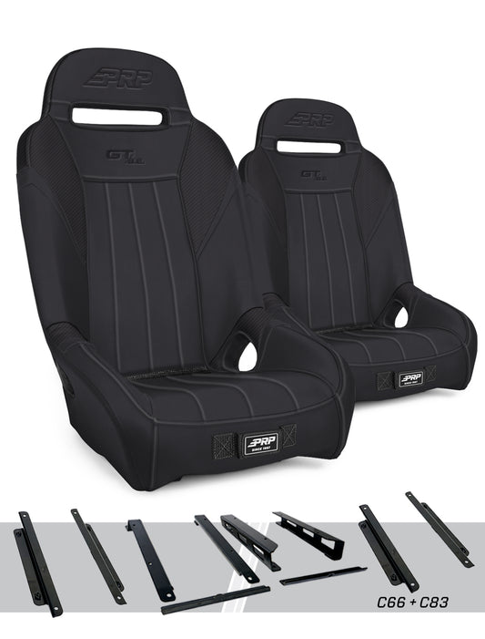 GT/S.E. Suspension Seats Mount & Slider Kit for Can-Am Maverick X3 & Maverick R Pair - Black